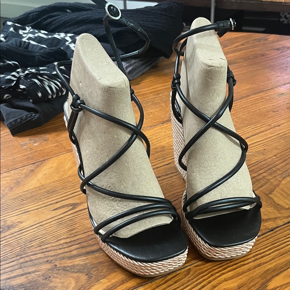 never worn dressy wedge strap oh shoes